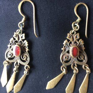 VINTAGE BRASS CHANDELIER EARRINGS